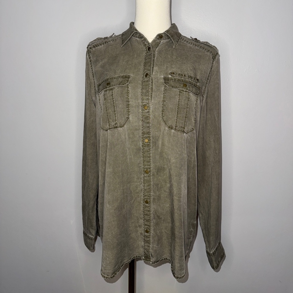 Olive Green Button Down Shirt